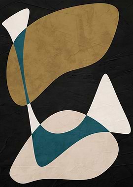 Abstract Shapes Art on Black Background