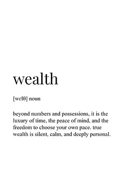 Wealth Definition Typography Art Print