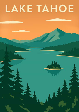 Lake Tahoe Travel Poster