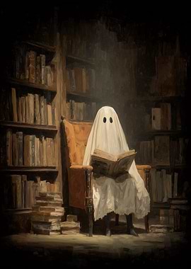 Ghost reading in a library