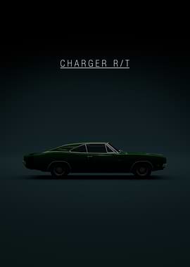 Green Charger R/T Car Poster