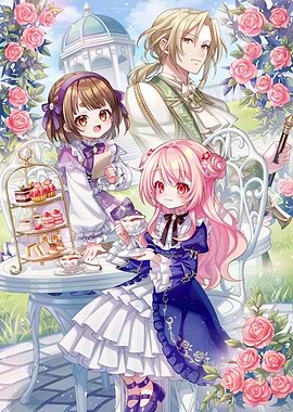 Anime Tea Party in Rose Garden