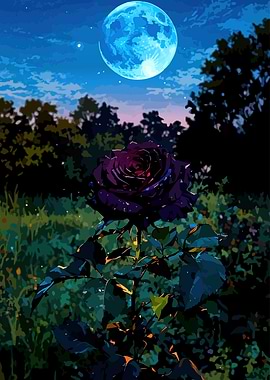 Black Rose Under a Blue Moon