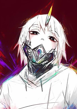 Cyberpunk Anime Character with Mask