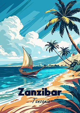 Zanzibar, Tanzania: Tropical Beach Scene