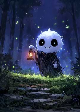 Cute Spirit in Enchanted Forest