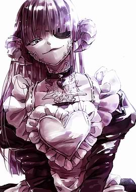 Anime Girl with Horns and Eyepatch