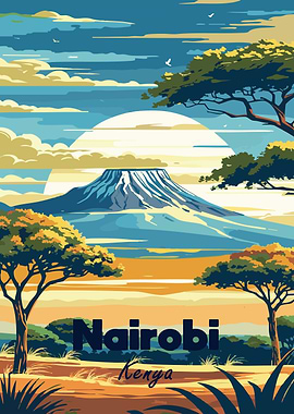 Nairobi Kenya Travel Poster