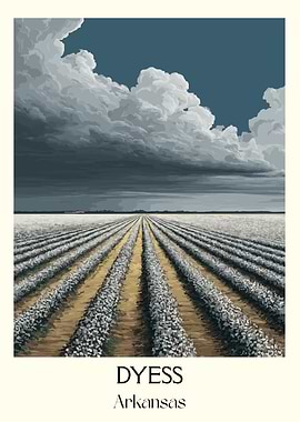 Dyess Arkansas Cotton Field Landscape Art