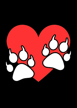 Dog Paw Heart Love