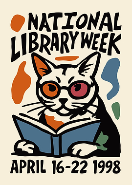 National Library Week Cat Poster