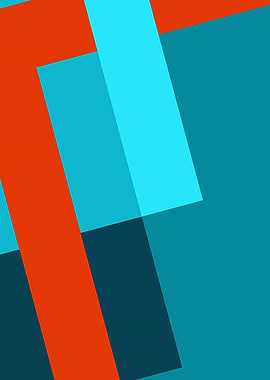 Abstract Geometric Shapes in Teal and Orange
