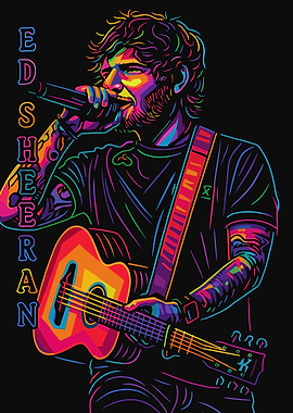 Ed Sheeran Colorful Pop Art Illustration