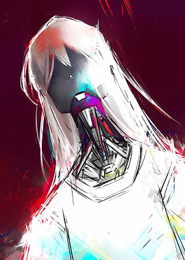 Cyborg Girl Digital Art