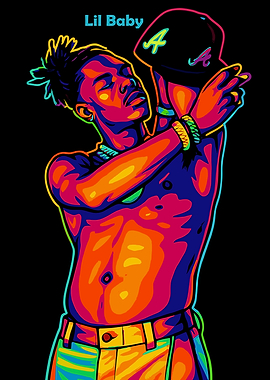 Lil Baby Colorful Portrait