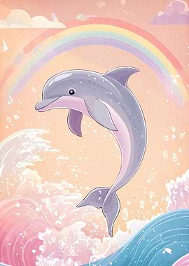 Playful Dolphin Rainbow