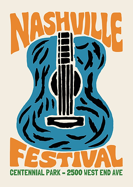Nashville Festival Guitar Poster