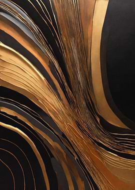 Abstract Gold and Black Swirls