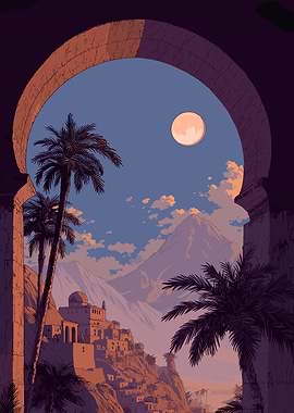 Desert Oasis Landscape