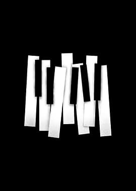 Abstract Piano Keys on Black Background