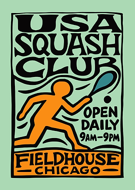USA Squash Club Fieldhouse Chicago Poster