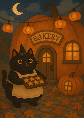 Halloween Bakery Cat Cookies