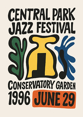 Central Park Jazz Festival 1996 Poster