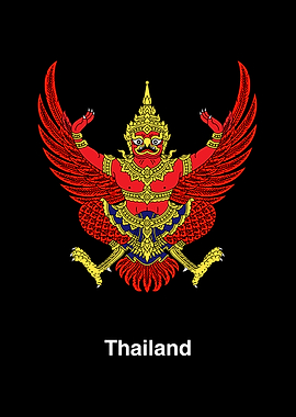 Thailand National Emblem Garuda Illustration