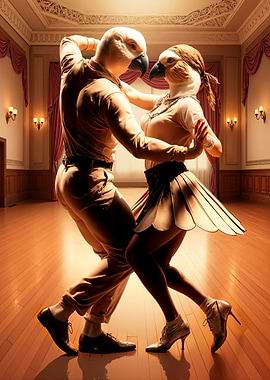 lovebird Dancing in Ballroom