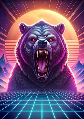 Synthwave Bear Roar