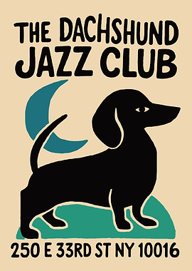 Dachshund Jazz Club Poster