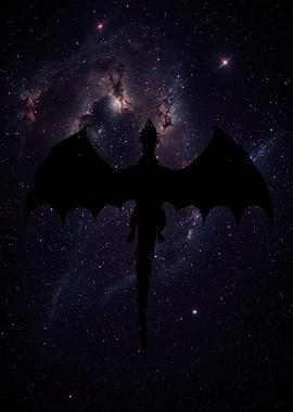 Dragon Silhouette in Space