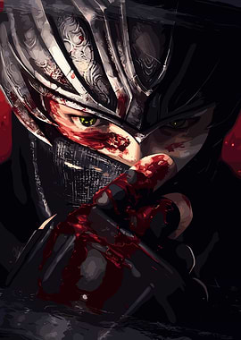 Bloody Ninja Warrior Portrait