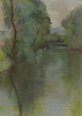 Pastel River Landscape