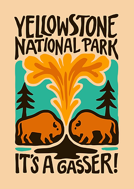Yellowstone National Park Gasser Illustration