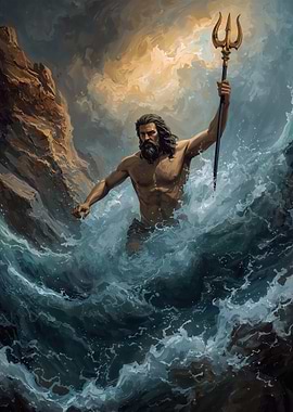 Poseidon Rising from the Sea