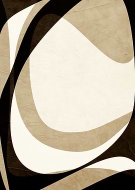 Abstract Beige and Black Wavy Design