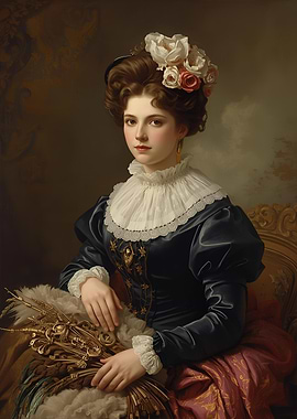 Elegant Portrait of a Woman with Keys