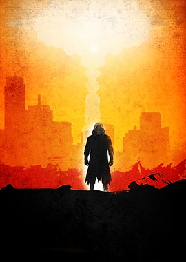 Post-Apocalyptic Wasteland Survivor Silhouette
