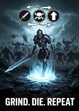 Grind. Die. Repeat. Fantasy Illustration