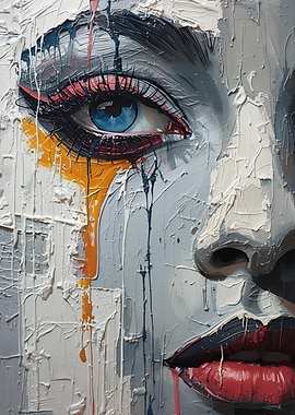 Abstract Portrait with Bold Colors