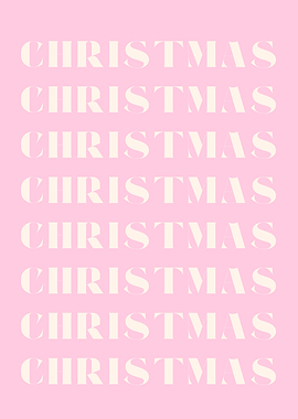 Pink Christmas Text Pattern