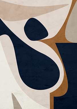 Abstract Shapes in Beige and Navy