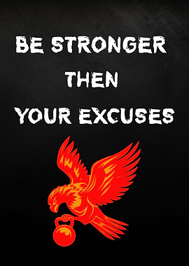 Motivational Fitness Art: Eagle and Kettlebell