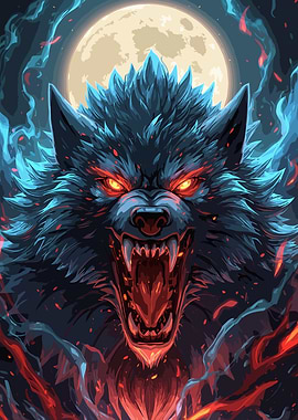 Illustration of Fierce Werewolf Fantasy
