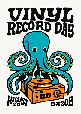 Vinyl Record Day Octopus Poster