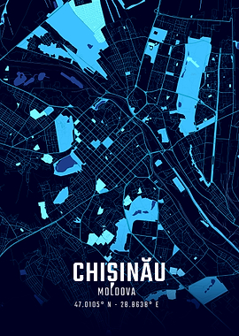 Chisinau Midnight City Map