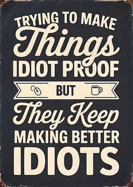 Idiot Proof Funny Text Art
