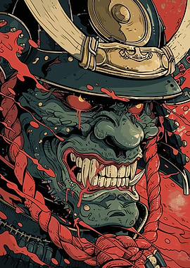Samurai Warrior with Menacing Expression