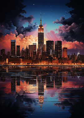 New York City Skyline Reflection